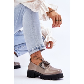 S.Barski Zapatos Lacados Con Adornos Gris Keily 4