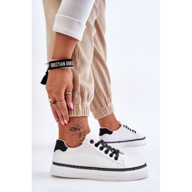 BM Deportivas Bajas De Mujer Perforadas Blancas Y Negras Daxton blanco negro 3