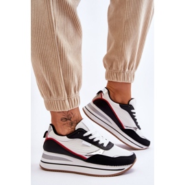 BM Deportivas De Mujer Con Cuña Y Plataforma Blanco Y Negro Allen 7