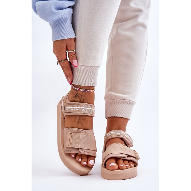 Sandalias Mujer Velcros Big Star LL274787 Beige 2