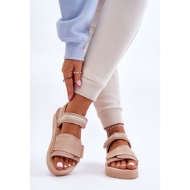 Sandalias Mujer Velcros Big Star LL274787 Beige 3