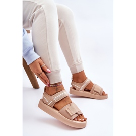 Sandalias Mujer Velcros Big Star LL274787 Beige 7