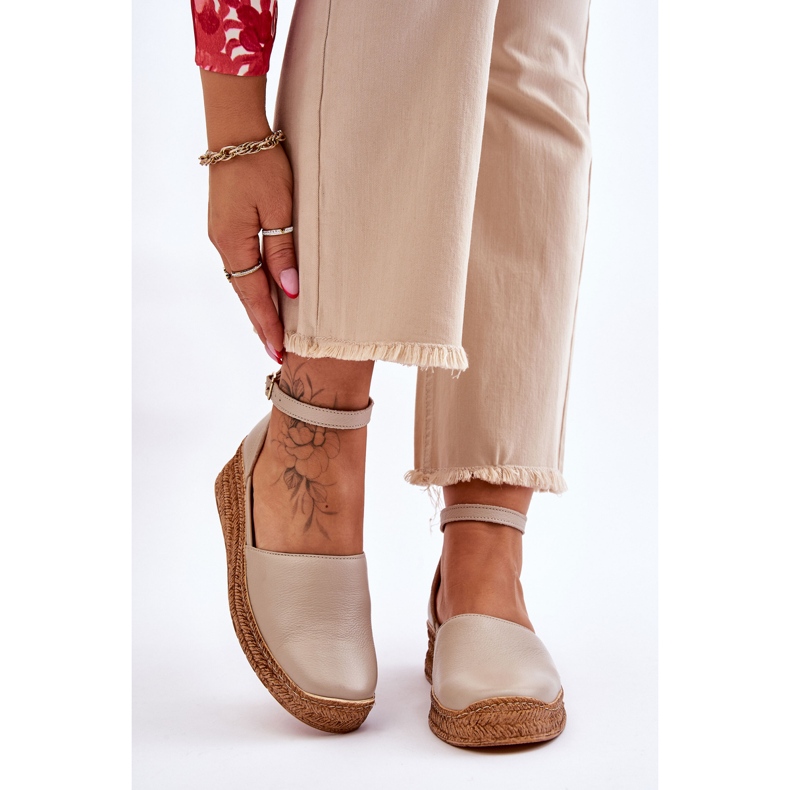 Lemar Sandalias Mujer Piel Alpargatas Beige Moise 1