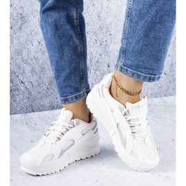 PA1 Zapatillas con cuña blancas y rosas de Germain blanco rosado plata 1