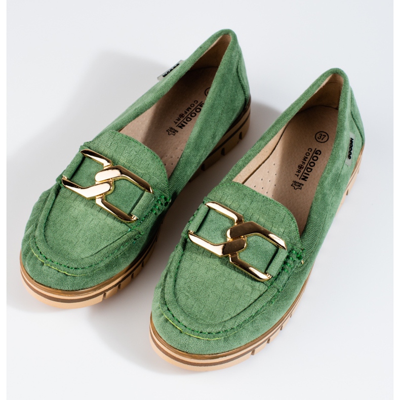 SHELOVET Mocasines mujer Shelobvet ante verde 1