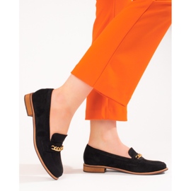 Mocasín clásico con cadena Shelovet ante negro 3