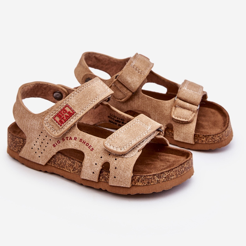 Sandalias Infantiles Ligeras Velcros Big Star LL374140 Beige marrón 1