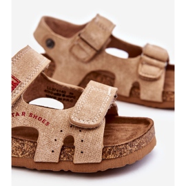 Sandalias Infantiles Ligeras Velcros Big Star LL374140 Beige marrón 4