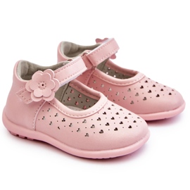 PA1 Bailarinas infantiles altas caladas con velcro rosa Jianna rosado 6