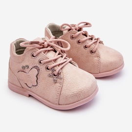 Botas De Cuero Atadas Con Una Mariposa Rosa Avi rosado 1 Botas De Cuero Atadas Con Una Mariposa Rosa Avi rosado 1