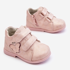 PA1 Botas Piel Velcro Con Mariposa Rosa Avi rosado 3