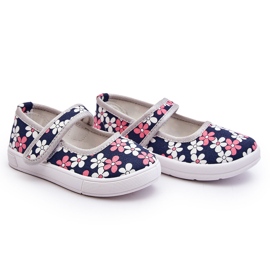 Bailarinas infantiles con flores azul marino y gris Noah 20