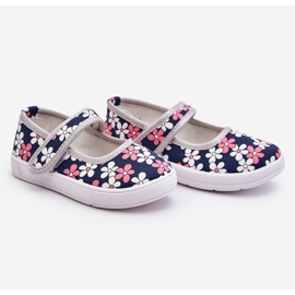 Bailarinas infantiles con flores azul marino y gris Noah 2