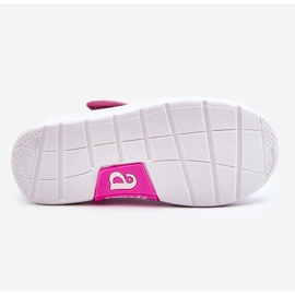 Bailarinas Infantiles Con Velcro Estampado Selah Azul Marino Y Rosa rosado 2