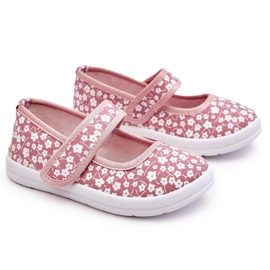 Bailarinas Infantiles Con Velcro Estampado Selah Rosa rosado 17