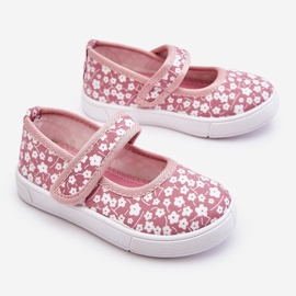 Bailarinas Infantiles Con Velcro Estampado Selah Rosa rosado 12