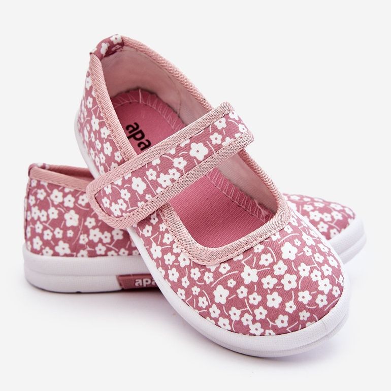 Bailarinas Infantiles Con Velcro Estampado Selah Rosa rosado 2