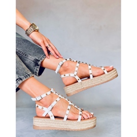 Alize White sandalias tipo alpargata con tachuelas blanco 3