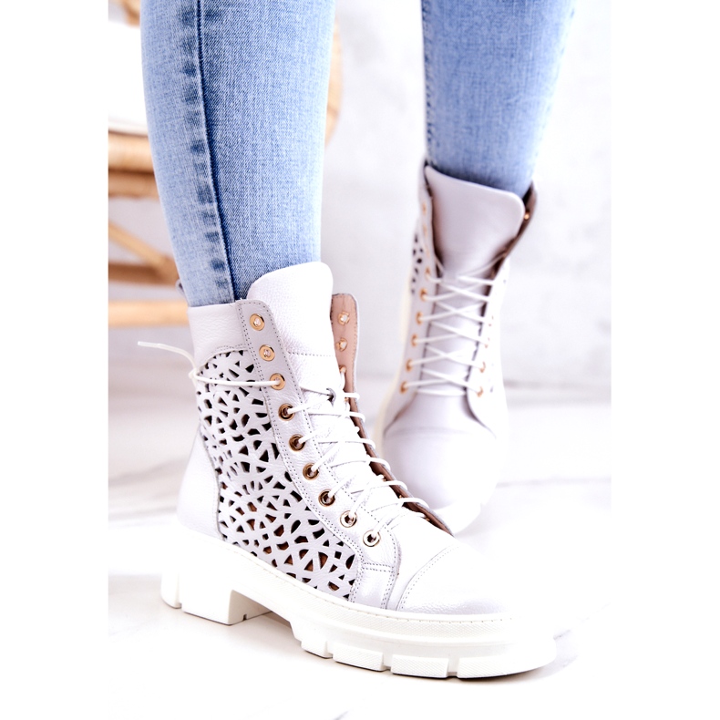 FILIPCZYK Botas de piel caladas Aileen blancas blanco 1 FILIPCZYK Botas de piel caladas Aileen blancas blanco 1