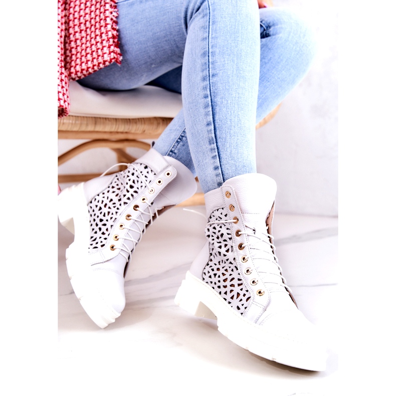 FILIPCZYK Botas de piel caladas Aileen blancas blanco 2 FILIPCZYK Botas de piel caladas Aileen blancas blanco 2