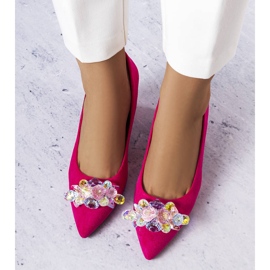 BM Zapatos de salón rosas decorados con cristales de Cammile rosado 1