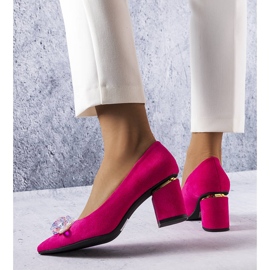 BM Zapatos de salón rosas decorados con cristales de Cammile rosado 2