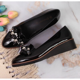 Zapatos cuña de mujer con abalorios negros Potocki 4