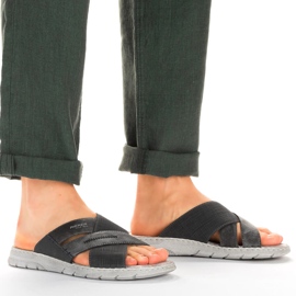 Cómodas zapatillas de hombre grises Rieker 25289-45 11