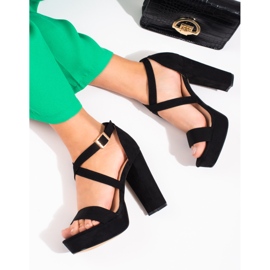 Sandalias negras tacón Shelovet negro 2