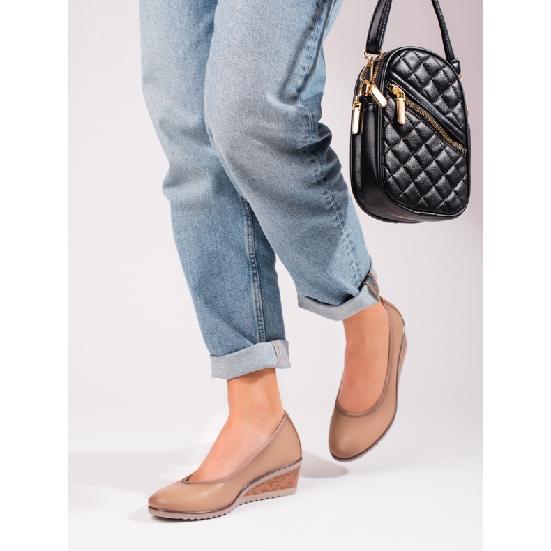 W. Potocki Zapatos de tacón beige con cuña para mujer de Potocki 2 W. Potocki Zapatos de tacón beige con cuña para mujer de Potocki 2