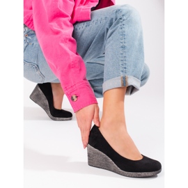 W. Potocki Zapatos de salón de mujer negros con cuña Potocki 2