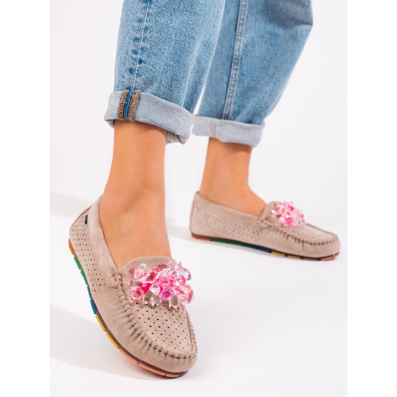 Mocasines mujer ante Shelovet beige 1