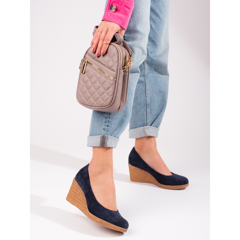 W. Potocki Zapatos de salón con cuña para mujer en azul marino de Potocki 1 W. Potocki Zapatos de salón con cuña para mujer en azul marino de Potocki 1