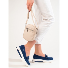 Mocasines cuña mujer Shelovet azul 2 Mocasines cuña mujer Shelovet azul 2