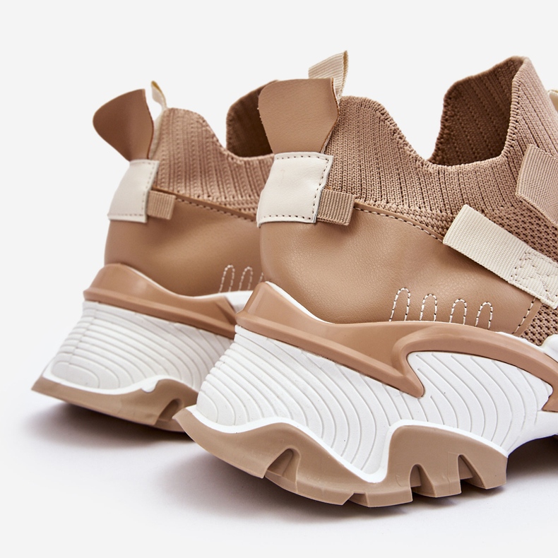 PS1 Zapatillas Mujer Calcetín Slip-on Beige Oscuro Keaton 1