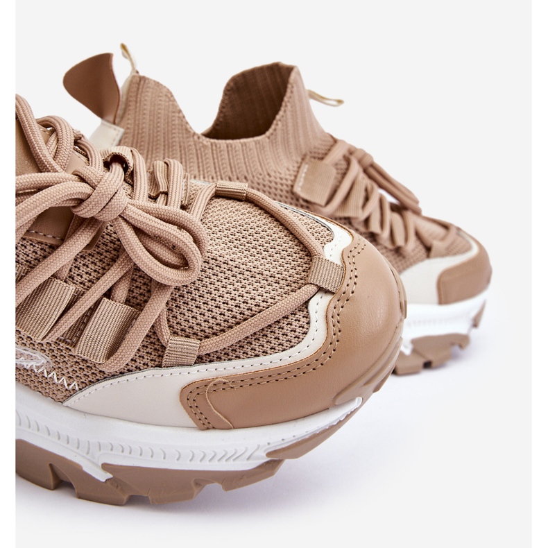 PS1 Zapatillas Mujer Calcetín Slip-on Beige Oscuro Keaton 2