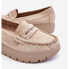 Lemar Mocasín Ante Plataforma Beige Claro Milana 1