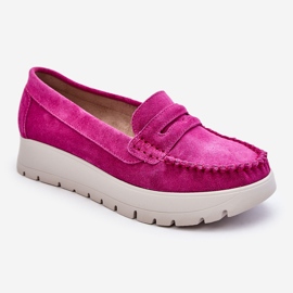 Lemar Mocasín Ante Plataforma Milana Fucsia rosado 9