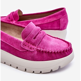 Lemar Mocasín Ante Plataforma Milana Fucsia rosado 1