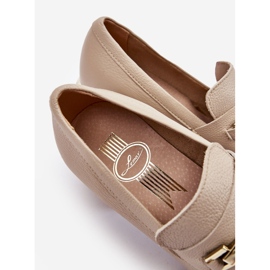 Lemar Cómodos Zapatos De Salón Damira De Piel Beige 7