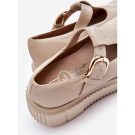 Lemar Zapatos de cuero de moda en una plataforma masiva beige Colson 7