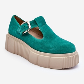 Lemar Brogues de gamuza de moda en una plataforma masiva verde Colson 1