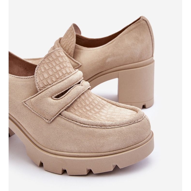 Lemar Zapatos Plataforma Y Tacón Grueso De Ante Arabell Beige Claro 1