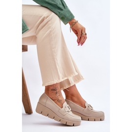 Lemar Mocasines con cuña de charol en beige Felicita 7
