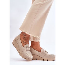 Lemar Mocasines con cuña de charol en beige Felicita 3
