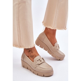 Lemar Mocasines con cuña de charol en beige Felicita 5