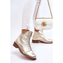 Botas Piel Cremallera Nicole 2785/007 Oro dorado 5