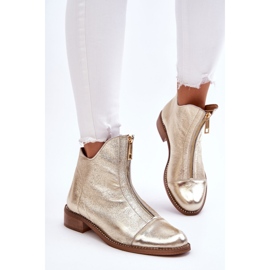 Botas Piel Cremallera Nicole 2785/007 Oro dorado 6