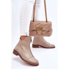 Botas Piel Cremallera Nicole 2785/008 Beige 4