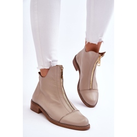 Botas Piel Cremallera Nicole 2785/008 Beige 5